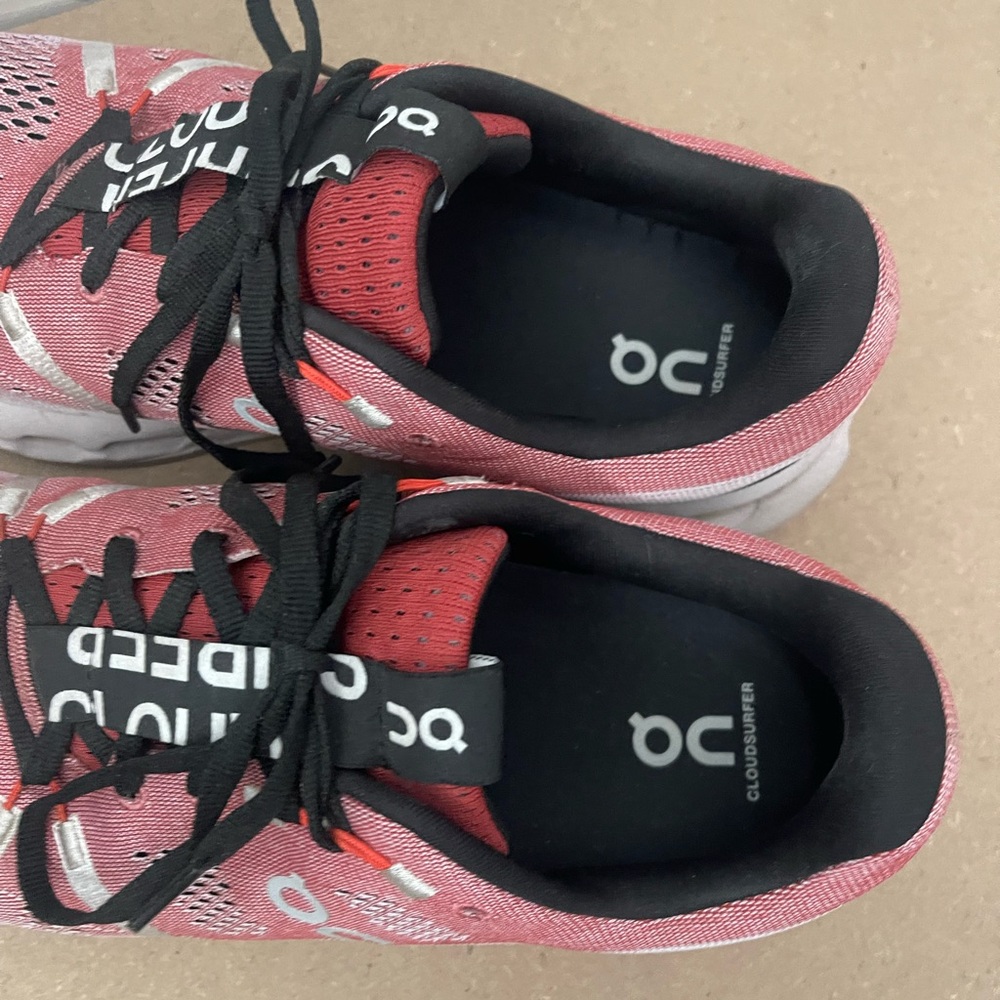 On Running Red and Black Athletic Shoes - Picture 6 of 8